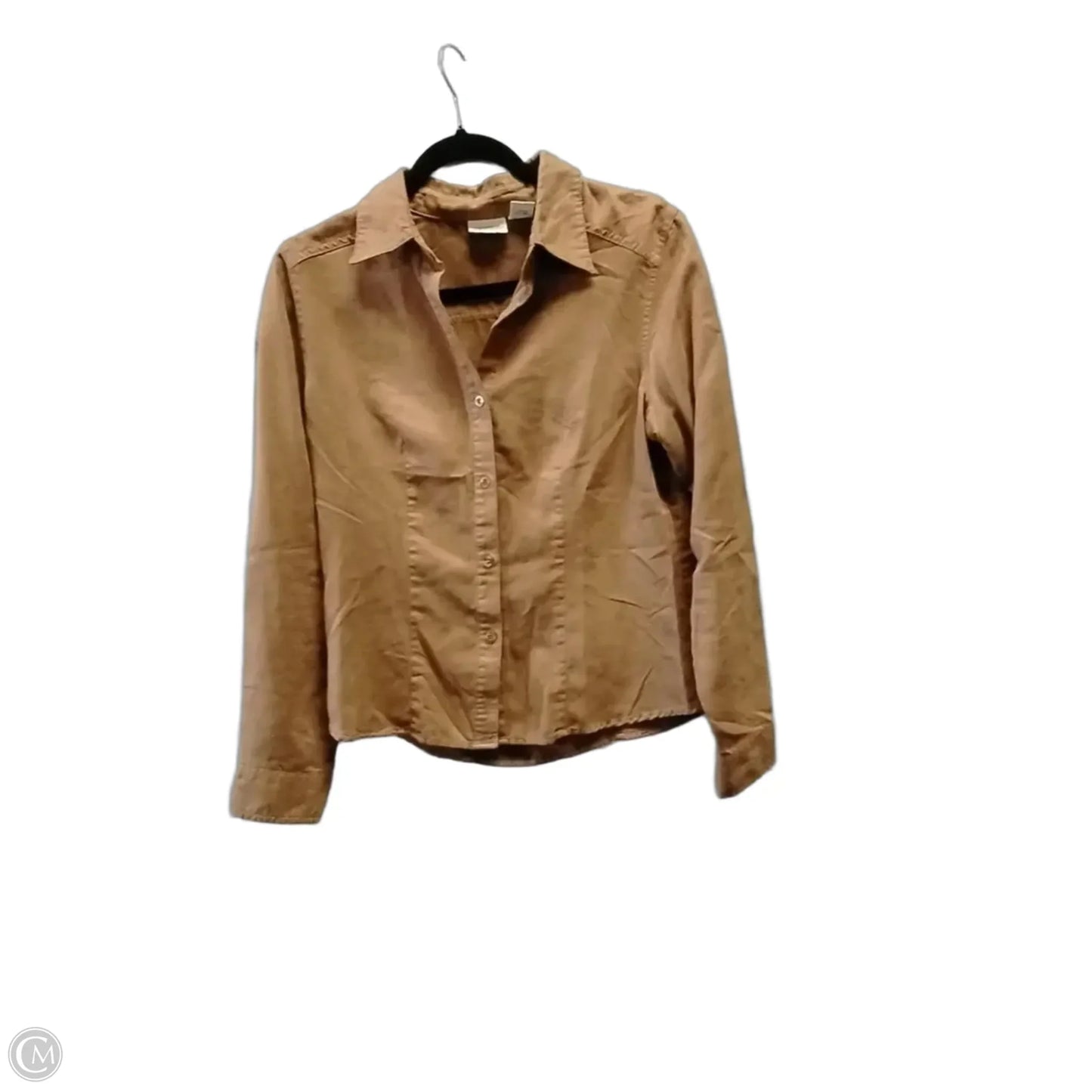 Top Long Sleeve By St John Knits In Brown, Size: S