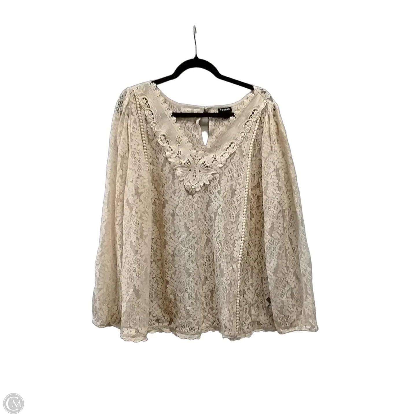 Top Long Sleeve By Torrid In Beige, Size: 2x