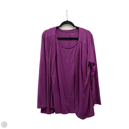 Top 2pc Long Sleeve By Coldwater Creek In Purple, Size: L