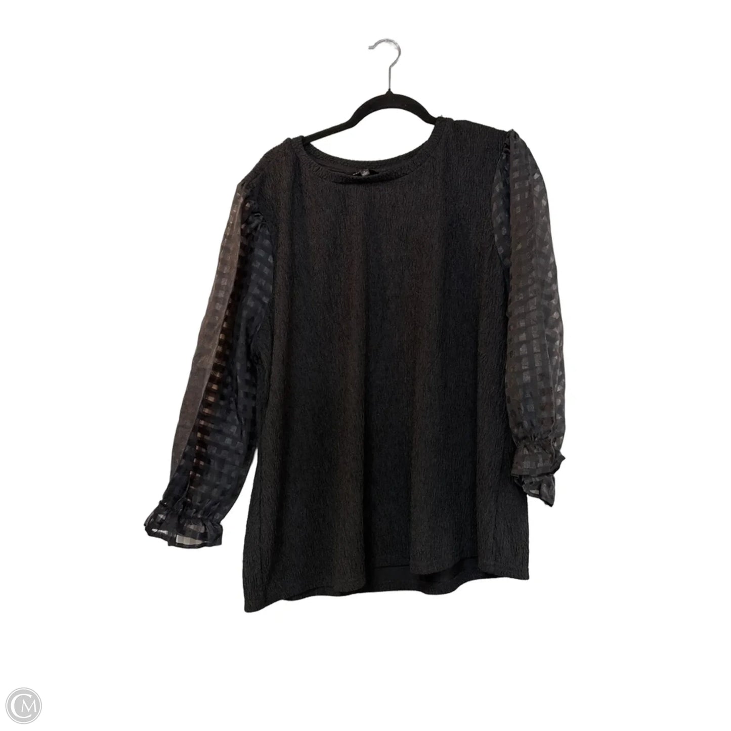 Top Long Sleeve By Alice Blue In Black, Size: 3x