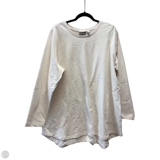 Athletic Sweatshirt Crewneck By D&co. In Beige, Size: 1x
