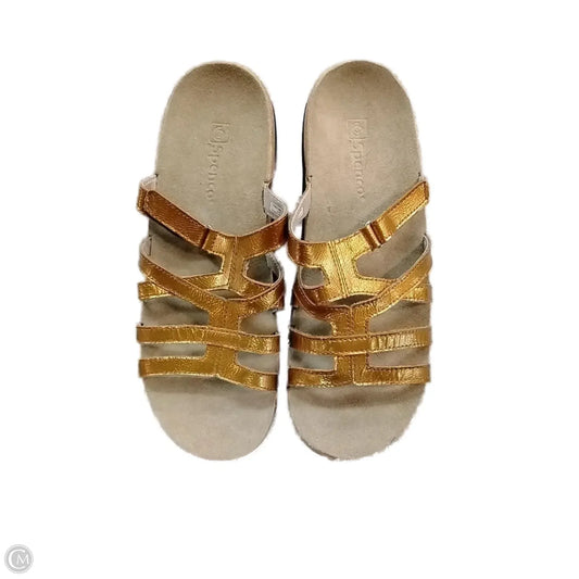 Sandals Flats By Clothes Mentor In Gold, Size: 8
