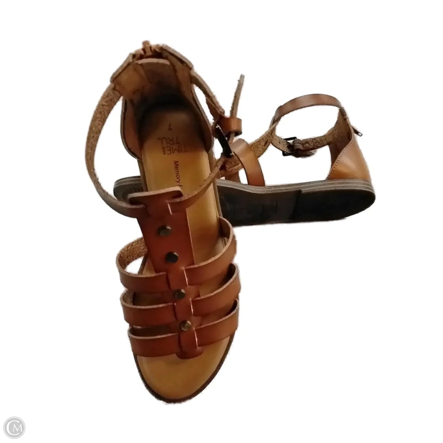 Sandals Flats By Time And Tru In Brown, Size: 7