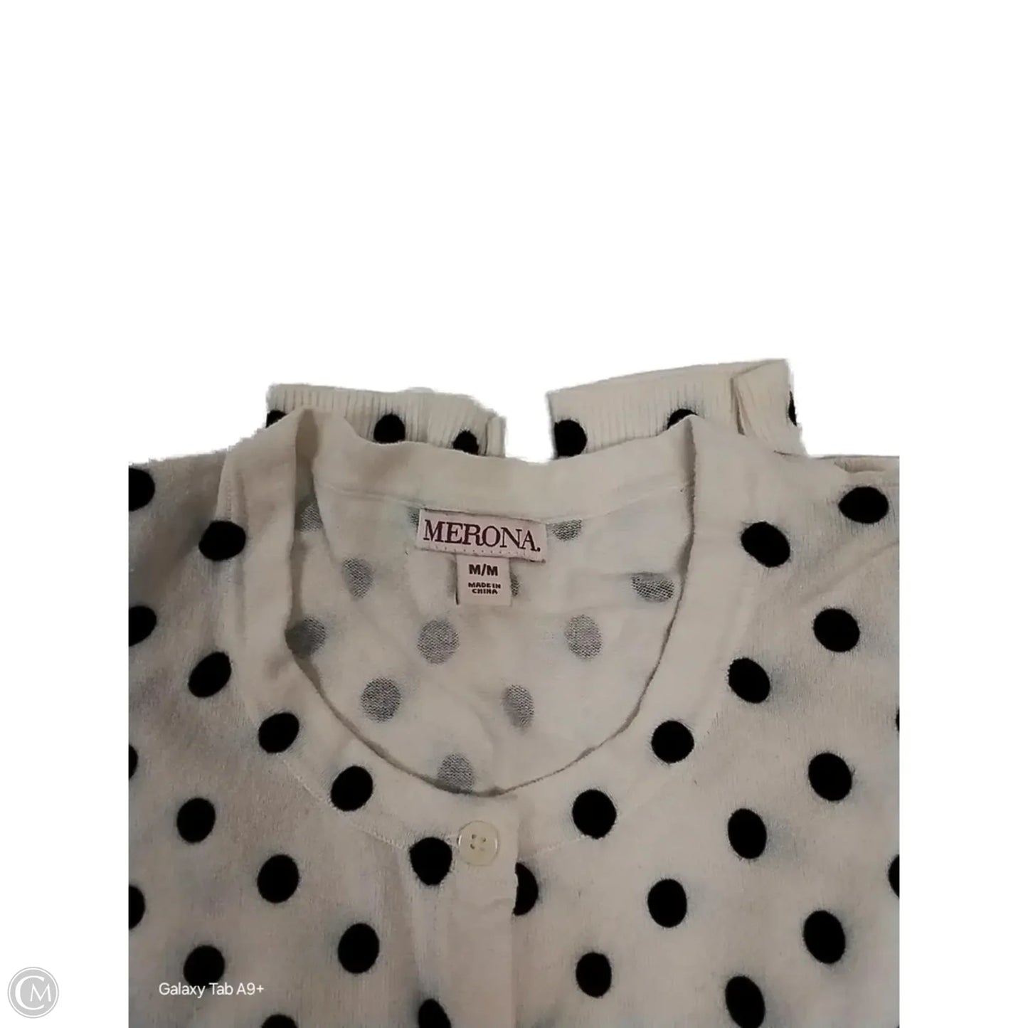 Cardigan By Merona In Polkadot Pattern, Size: M