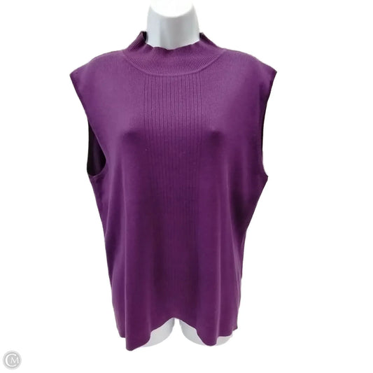Top Sleeveless By Dressbarn In Purple, Size: 24