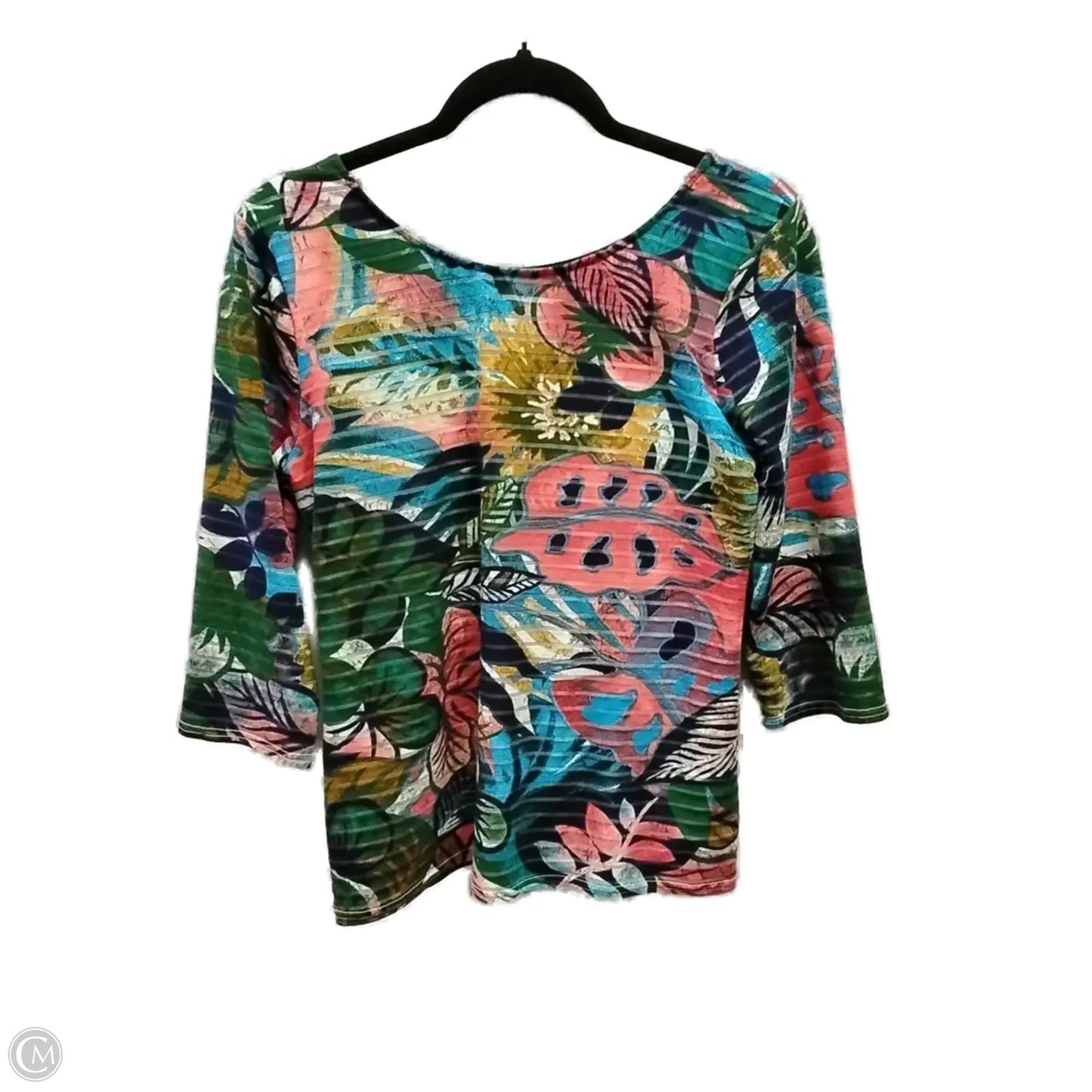 Top Long Sleeve By Peck And Peck In Floral Print, Size: Mp