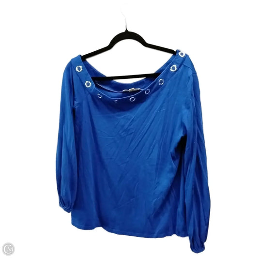 Top 3/4 Sleeve By Michael By Michael Kors In Blue, Size: Xl