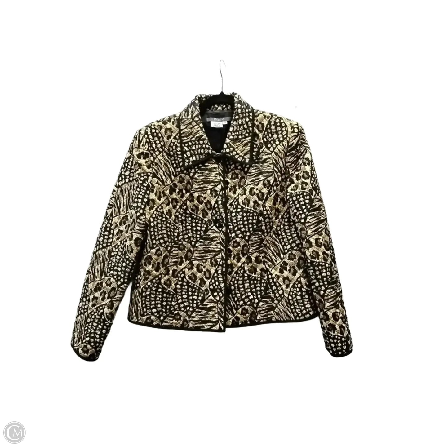 Jacket Puffer & Quilted By Maggy London In Animal Print, Size: 14