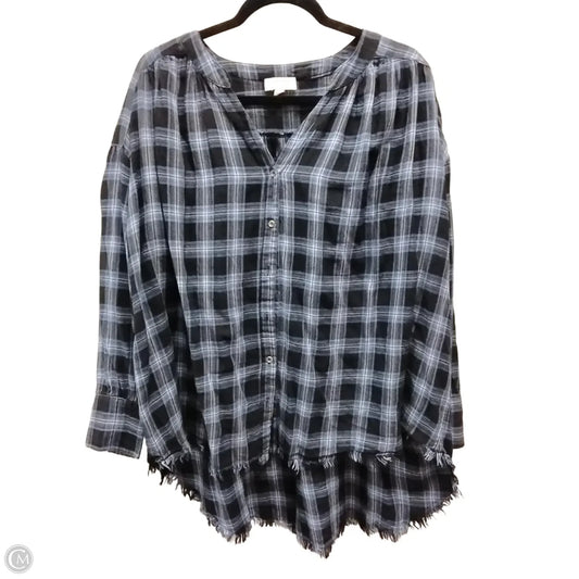 Top Long Sleeve By Umgee In Plaid Pattern, Size: S