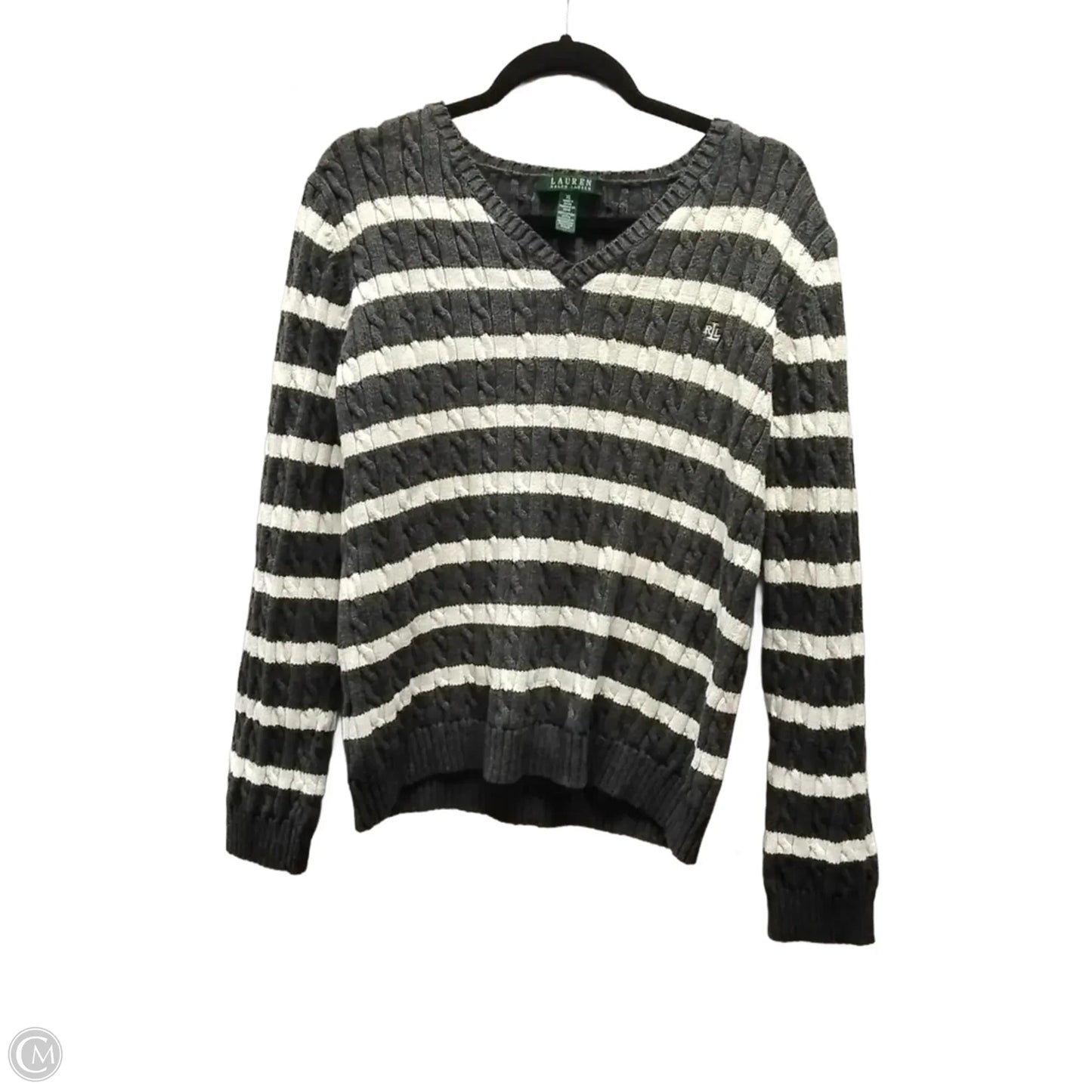 Sweater By Lauren By Ralph Lauren In Striped Pattern, Size: Xl