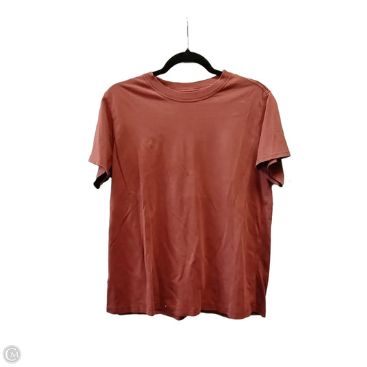 Athletic Top Short Sleeve By Lululemon In Orange, Size: Xl