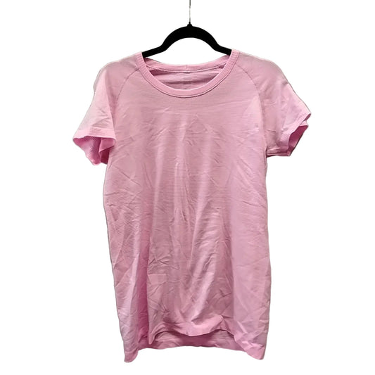 Athletic Top Short Sleeve By Lululemon In Pink, Size: 1x