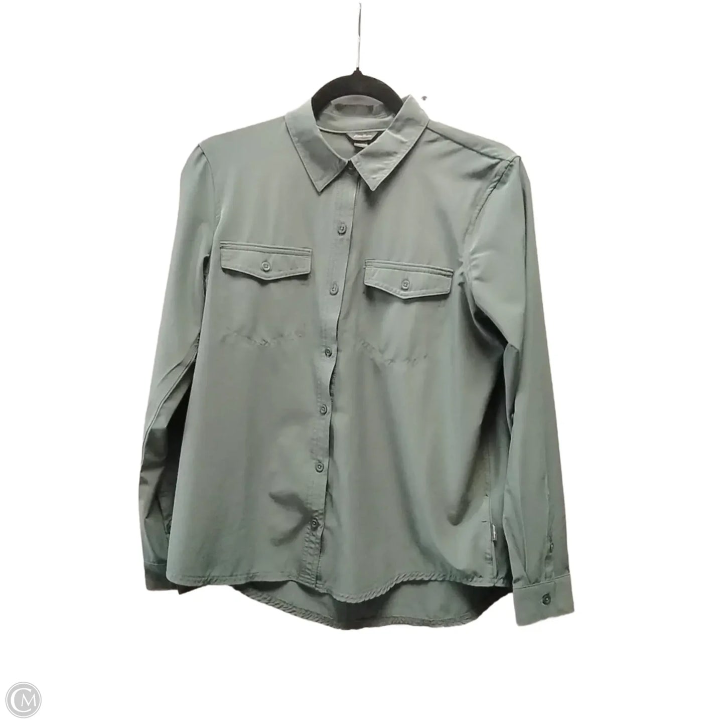 Top Long Sleeve By Eddie Bauer In Green, Size: S