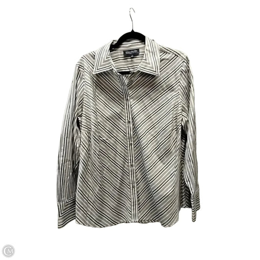 Top Long Sleeve By Jones New York In Striped Pattern, Size: 1x