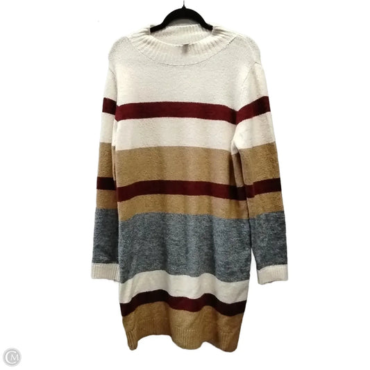 Dress Casual Midi By Clothes Mentor In Striped Pattern, Size: L