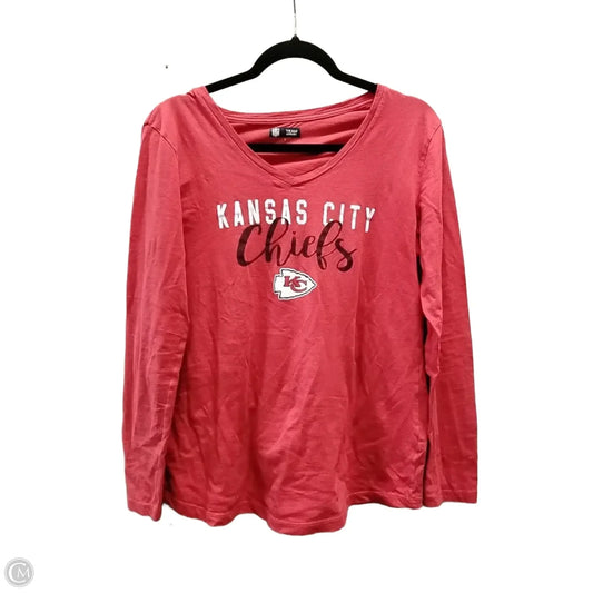 Top Long Sleeve Basic By Nfl In Red, Size: S