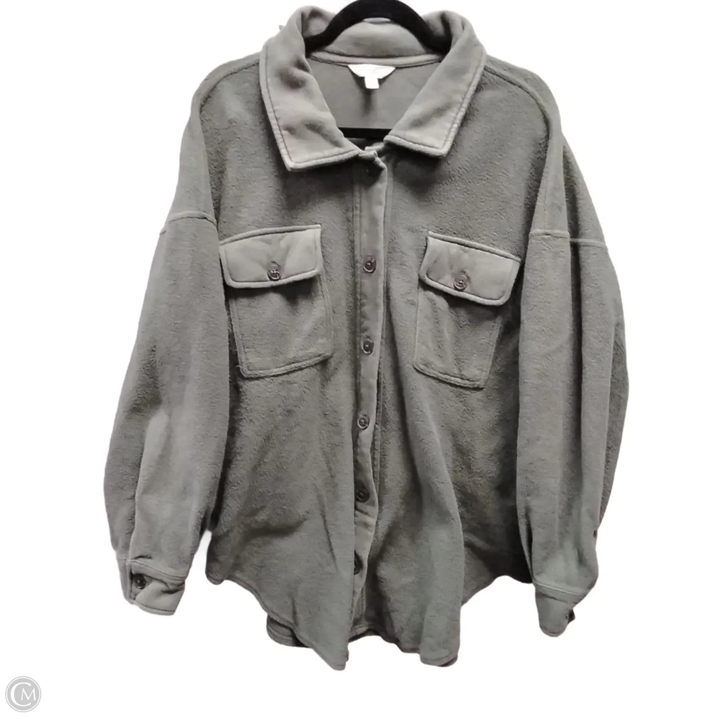 Jacket Shirt By Terra & Sky In Green, Size: 1x