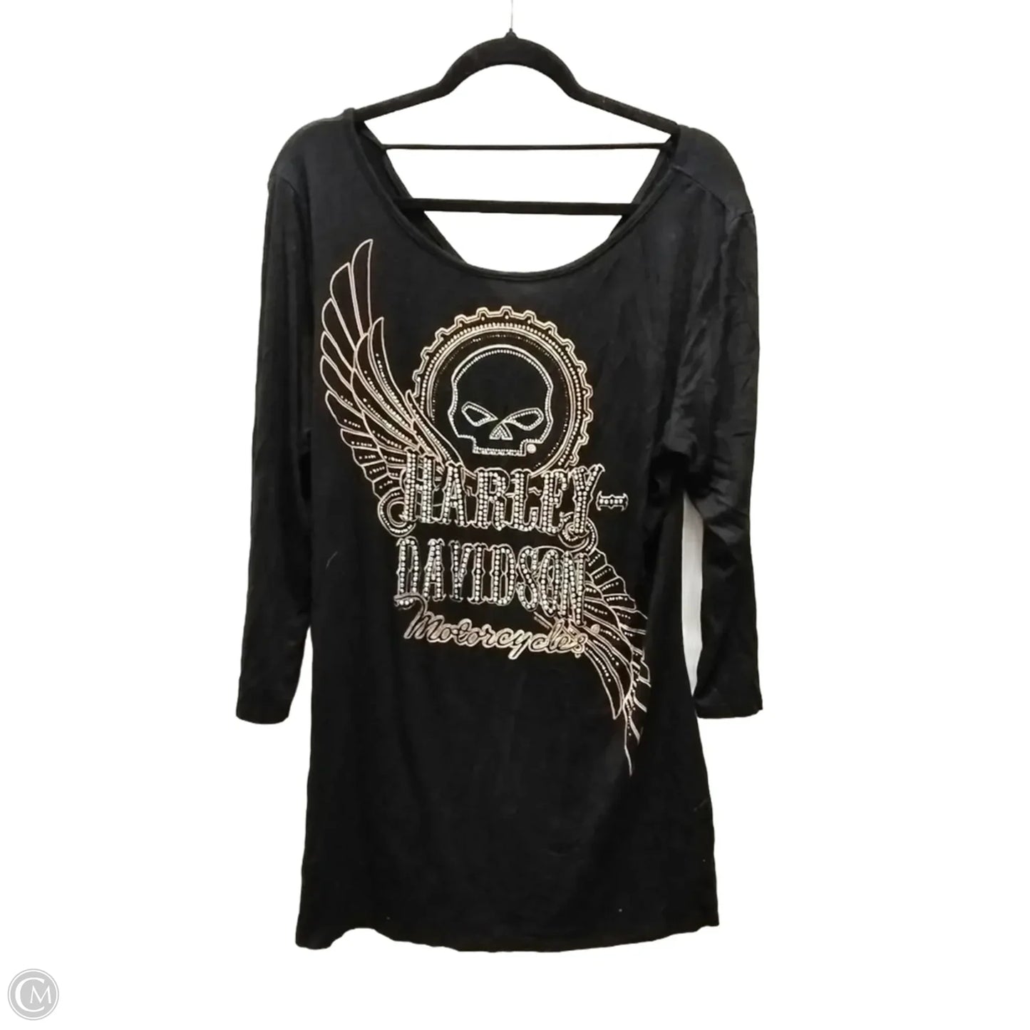 Top Long Sleeve By Harley Davidson In Black, Size: 1x