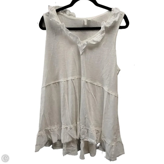 Top Sleeveless By Cato In White, Size: 20