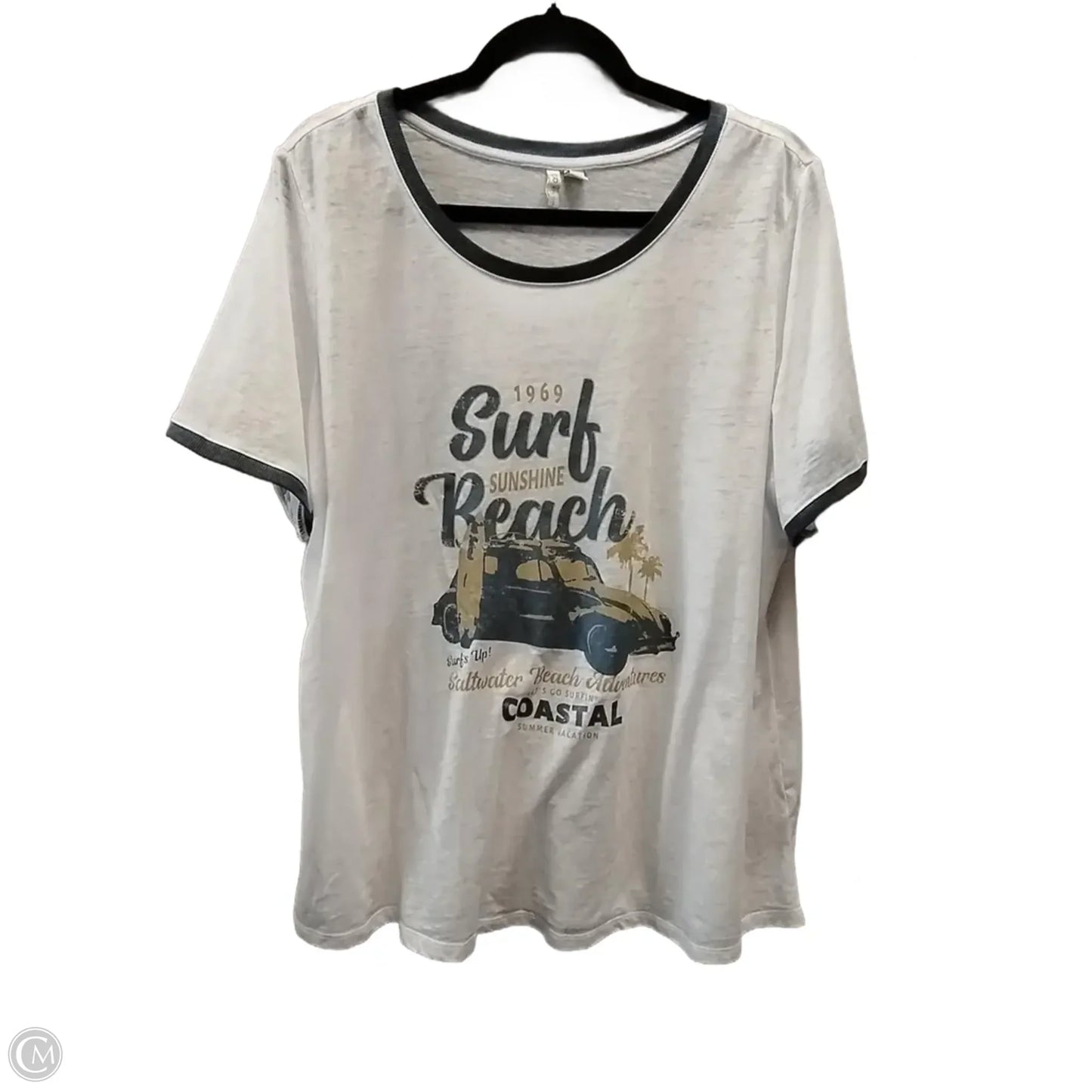 Top Short Sleeve By Cato In White, Size: 20