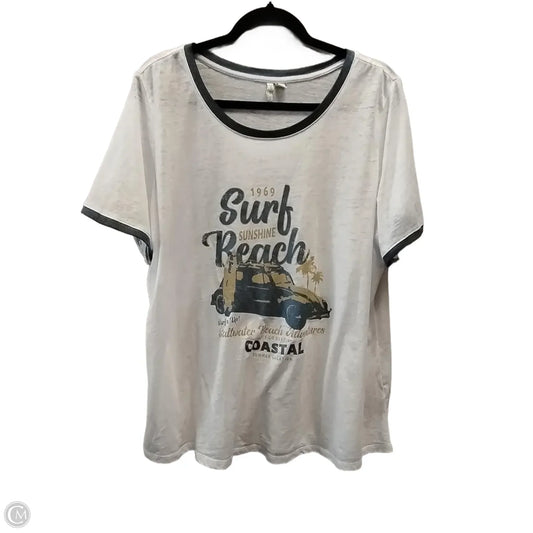 Top Short Sleeve By Cato In White, Size: 20