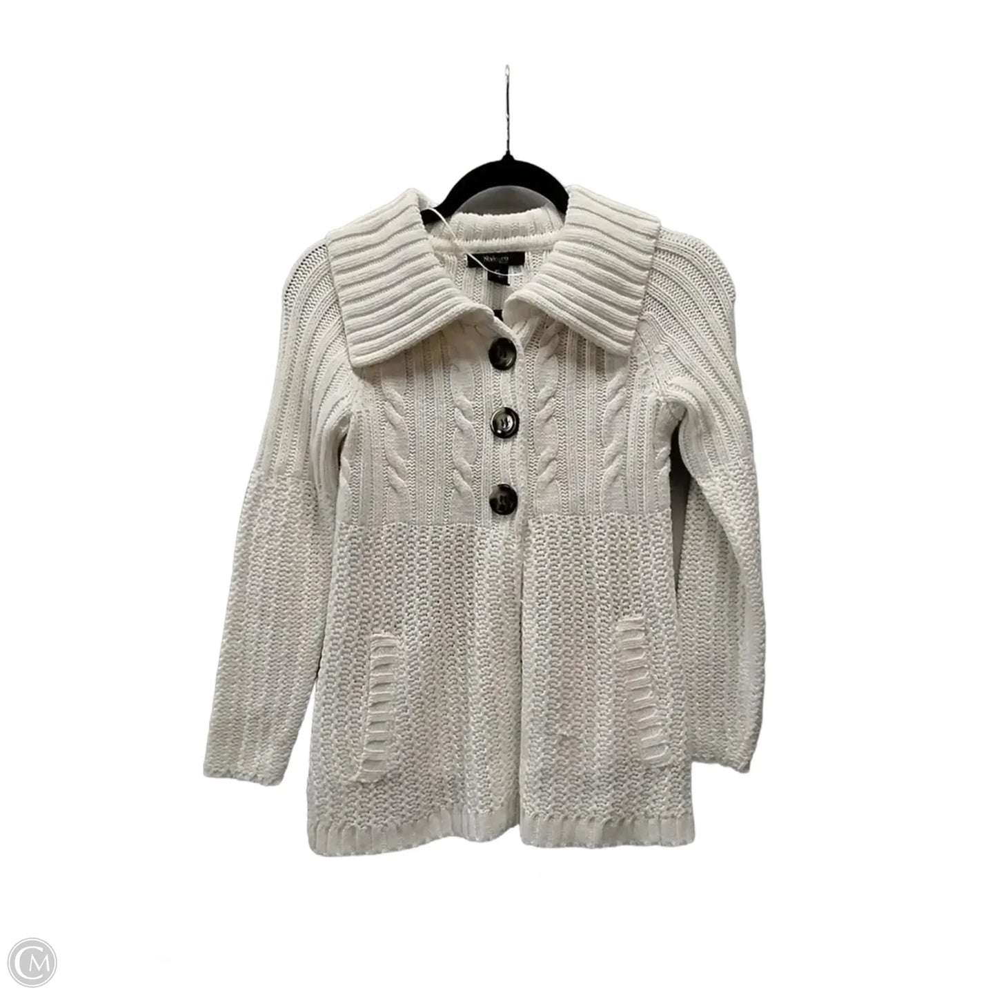 Sweater By Style And Company In White, Size: Sp