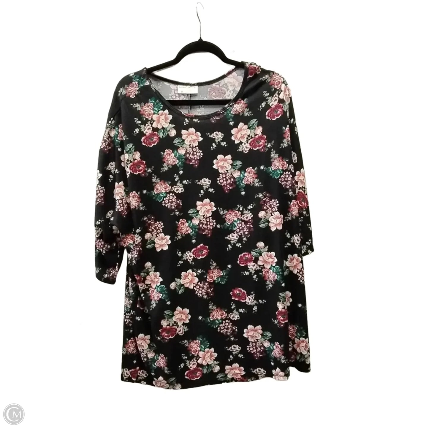 Top 3/4 Sleeve By Bobbie Brooks In Floral Print, Size: 2x