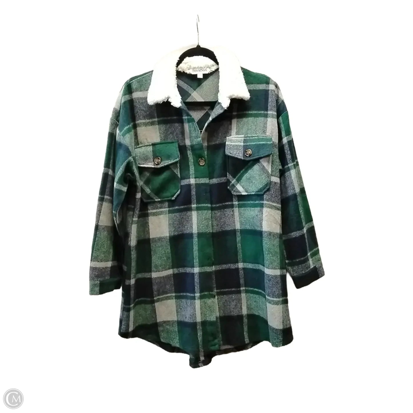 Jacket Shirt By Davi & Dani In Plaid Pattern, Size: S