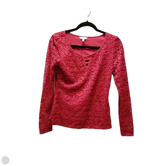 Top Long Sleeve By Candies In Red, Size: M