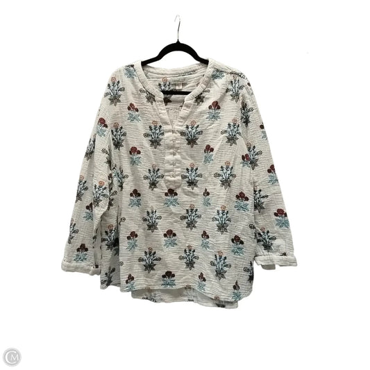 Top Long Sleeve By Coldwater Creek In Floral Print, Size: 3x