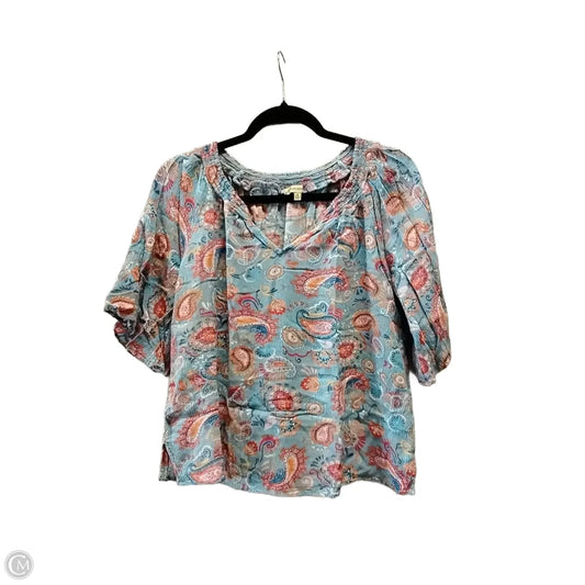 Blouse 3/4 Sleeve By Democracy In Paisley Print, Size: S
