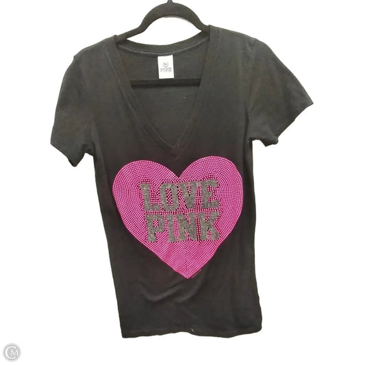 Top Short Sleeve By Pink In Black, Size: M