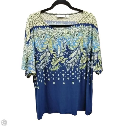 Blouse Short Sleeve By Susan Graver In Paisley Print, Size: 2x