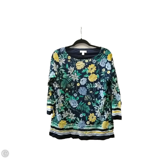 Blouse Long Sleeve By Charter Club In Floral Print, Size: 1x