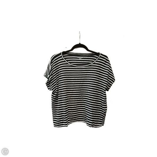 Top Short Sleeve By Eileen Fisher In Striped Pattern, Size: L