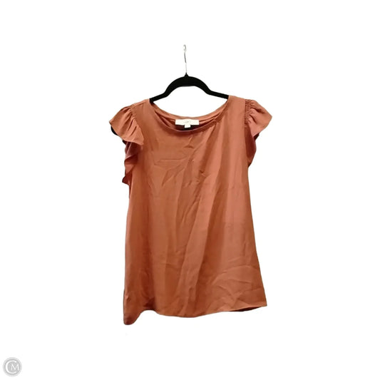 Blouse Short Sleeve By Loft In Orange, Size: Xs