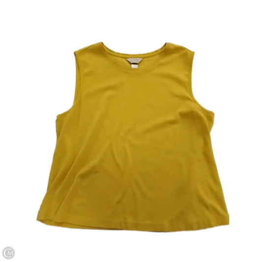 Top Sleeveless By Cj Banks In Yellow, Size: 1x