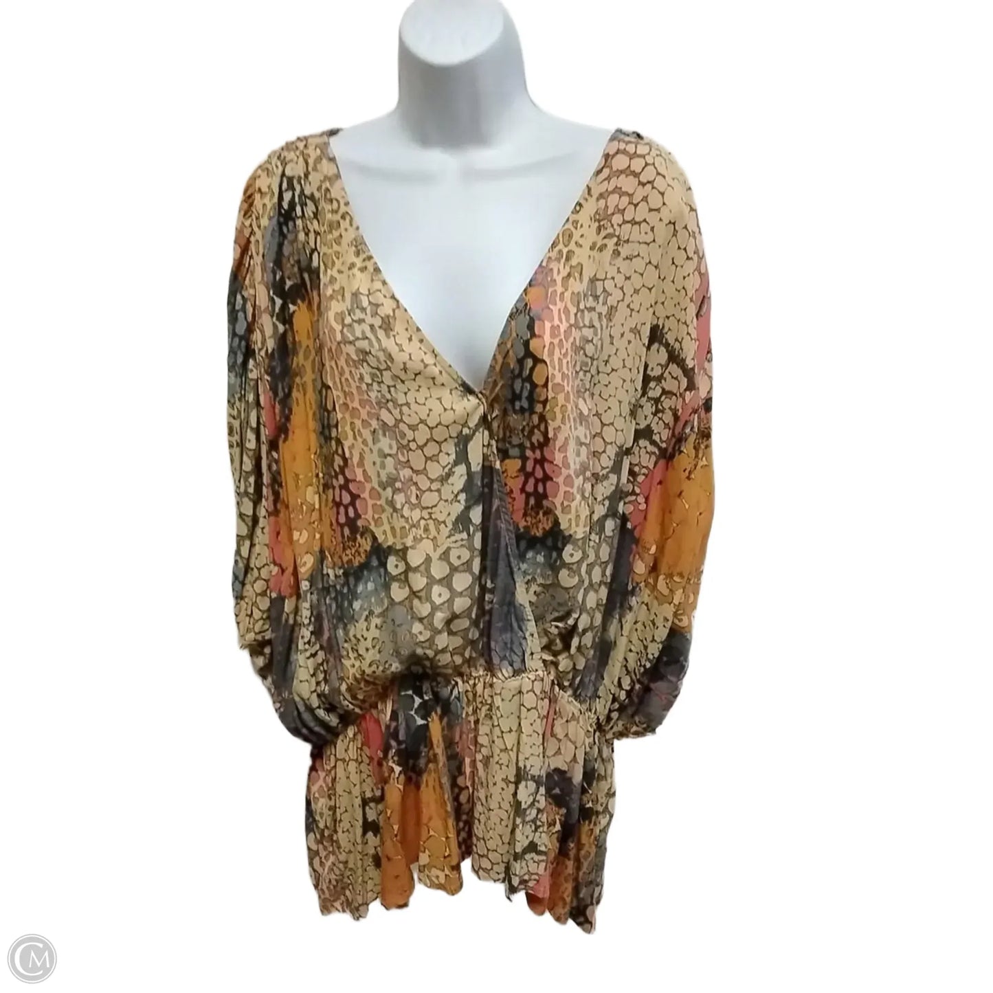 Blouse Short Sleeve By Venus In Multi-colored, Size: 2x