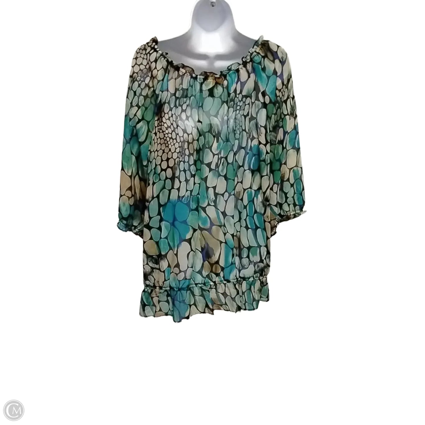 Blouse Long Sleeve By Cj Banks In Multi-colored, Size: 2x