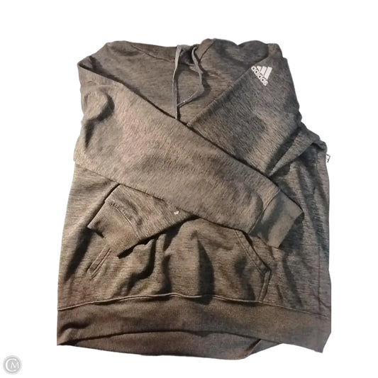 Athletic Top Long Sleeve Hoodie By Adidas In Grey, Size: Xl