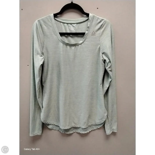 Athletic Top Long Sleeve Collar By Reebok In Blue, Size: S
