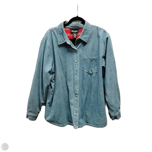 Jacket Denim By Denim And Company In Blue Denim, Size: L