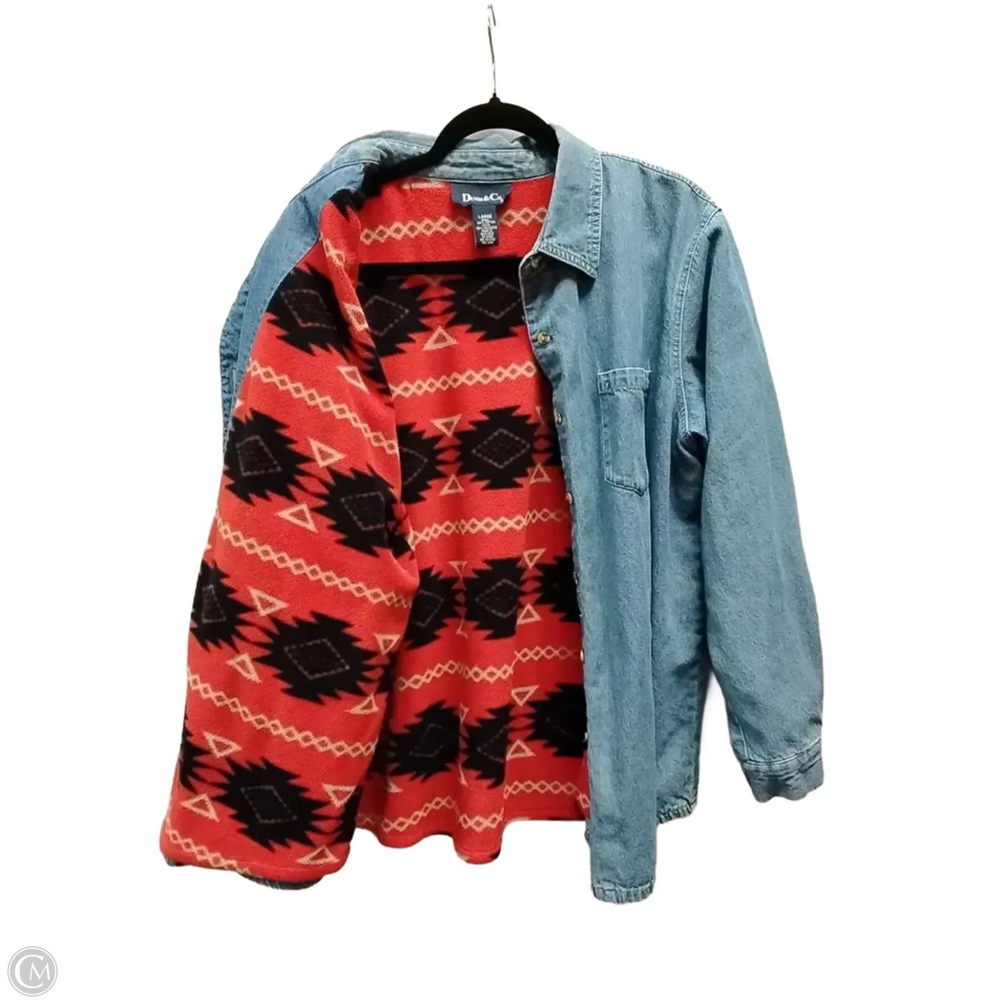 Jacket Denim By Denim And Company In Blue Denim, Size: L