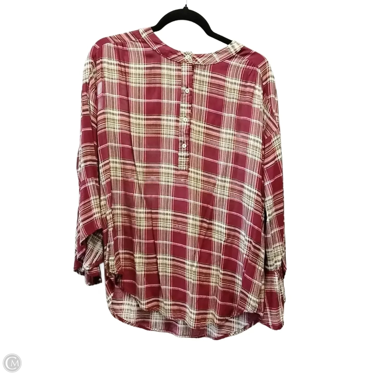Top Long Sleeve By Clothes Mentor In Plaid Pattern, Size: S