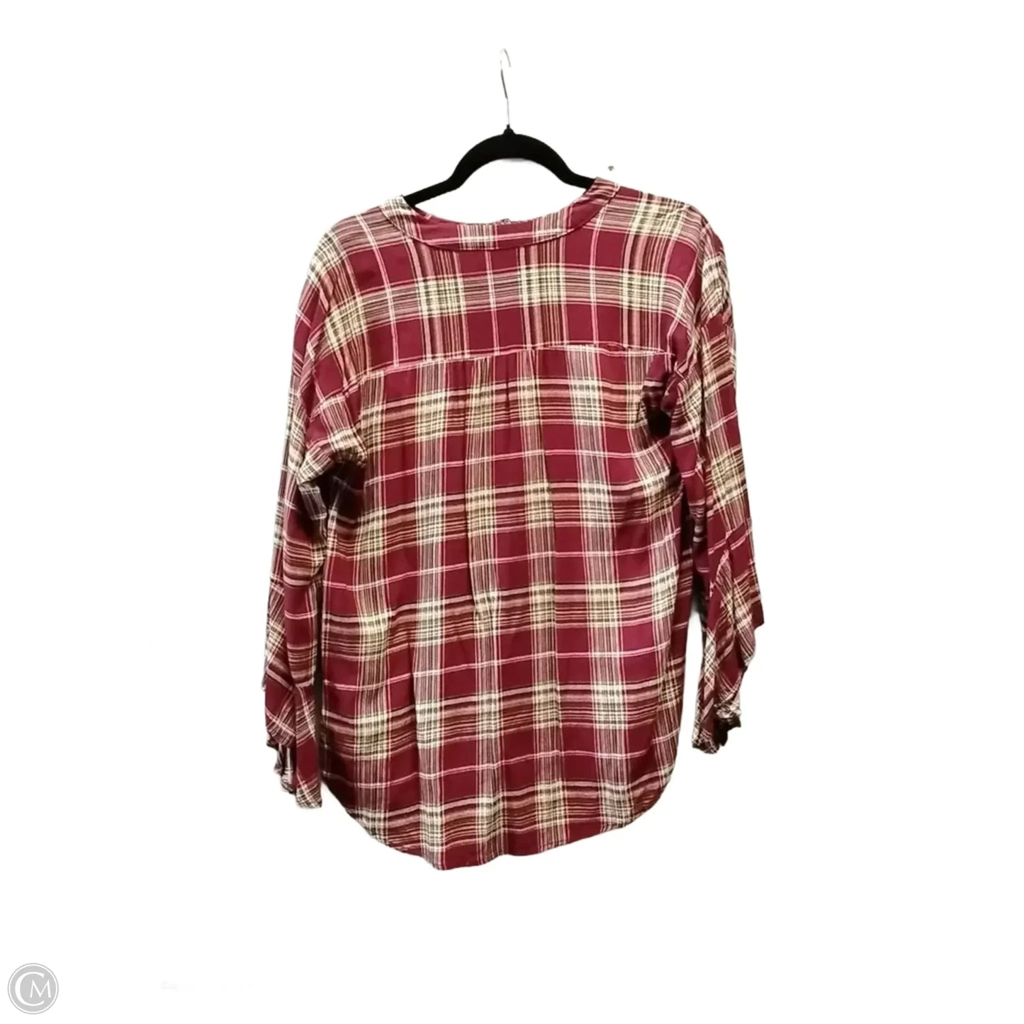 Top Long Sleeve By Clothes Mentor In Plaid Pattern, Size: S