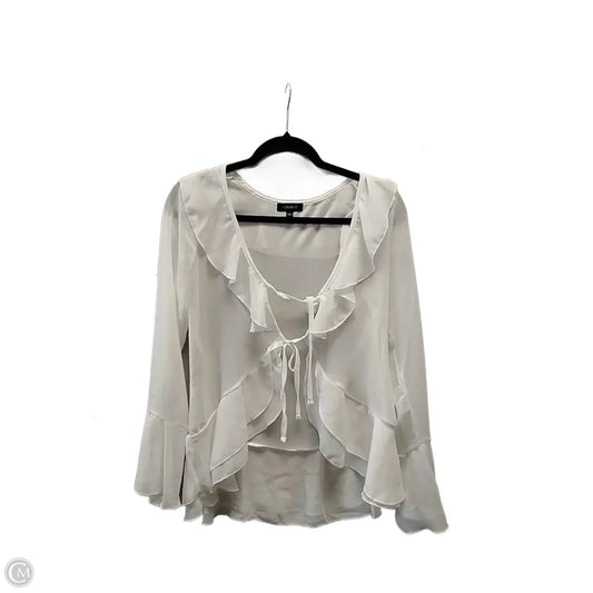Blouse Long Sleeve By Forever 21 In White, Size: S