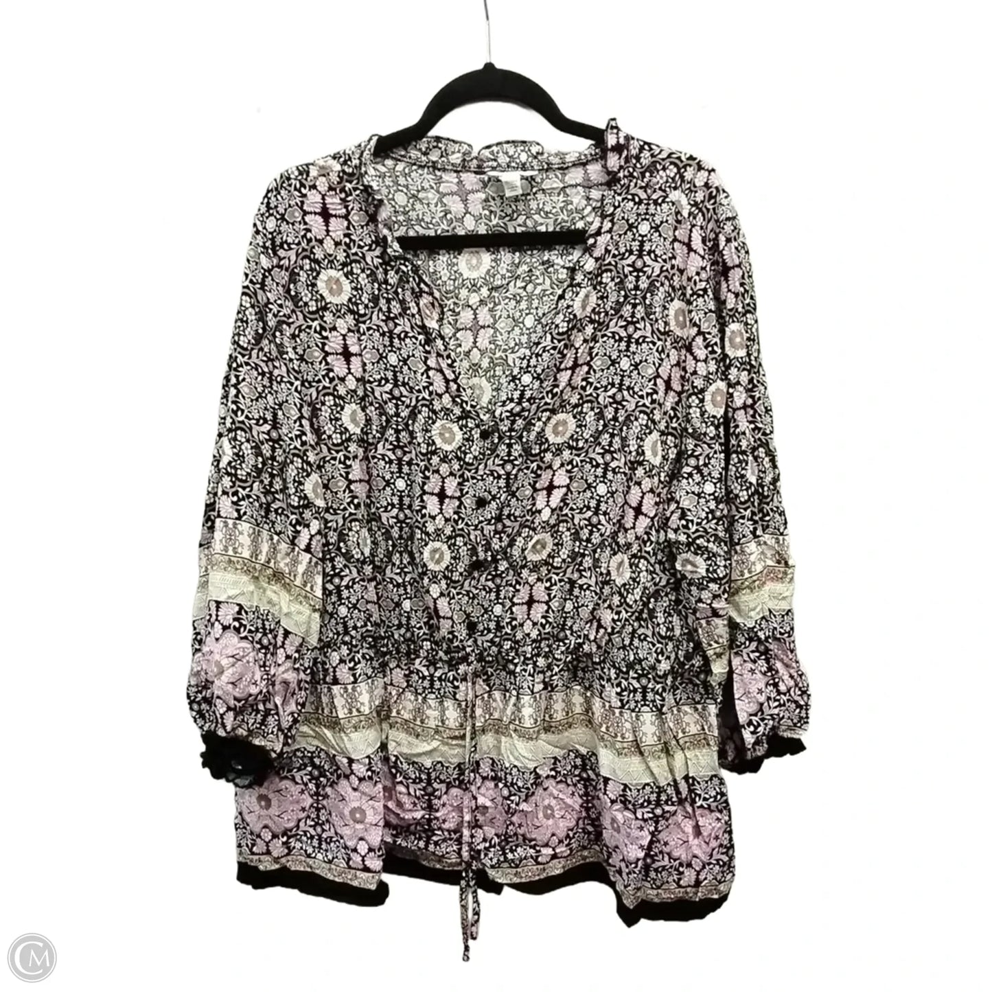 Blouse Short Sleeve By Cato In Floral Print, Size: 3x