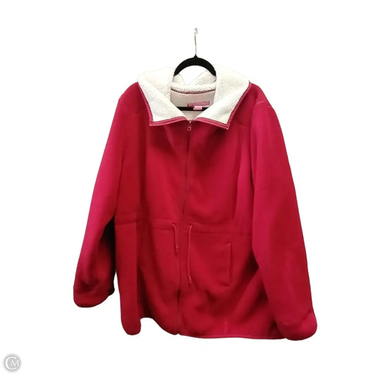 Jacket Fleece By Woman Within In Red, Size: 2x