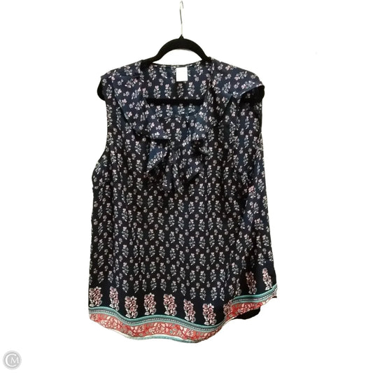 Blouse Sleeveless By Terra & Sky In Floral Print, Size: 1x