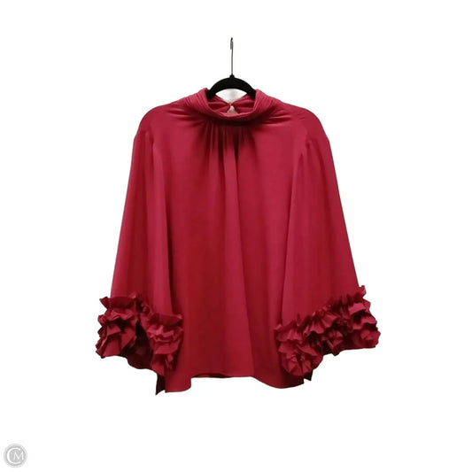 Blouse Long Sleeve By Vince Camuto In Red, Size: Xl